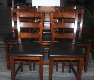 Lot Of 8 Barstool Chairs, Ladder Back