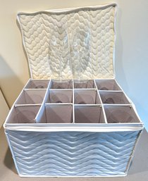 Set 12 Wine Glasses In Quilted Storage Box