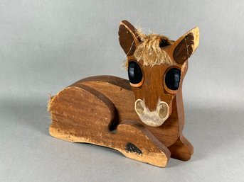 Vintage Wooden Horse Figure