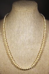 Fine Strand Of Genuine Cultured Pearls Having 14K Gold Clasp