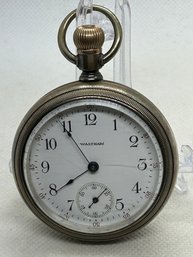 ANTIQUE CA. 1895 WALTHAM Men's Pocket Watch- Size 16- Porcelain Dial- Running Order