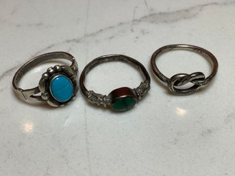 Sterling Silver Lot Of 3 Rings #2 6.60 G.