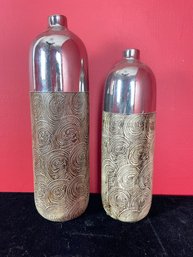 Silver And Swirl Ceramic Jug Vases