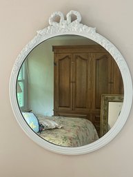 White Mirror With Carved Ribbon Detail