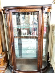 Curved Glass Display Cabinet  4 Shelves