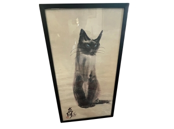 Large Siamese Cat Framed Painting