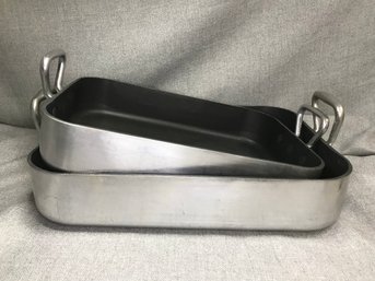 Client Paid $295 & $395 For These Like New WILLIAMS SONOMA - Made In France - Roasting Pans With Nonstick