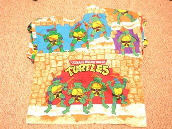 1988 Mirage Twin Set Of Teenage Ninja Turtle Sheets & Pillow Case