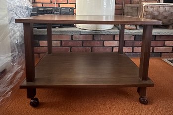 Beautiful Vintage Rolling Side Table Made By Fournier Stands MFG & Made In Canada