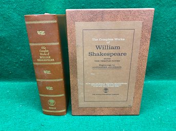 The Complete Works Of William Shakespeare With Temple Notes. Beautiful Leather Bound HC Book In Slip Box.