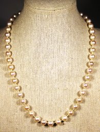 Need To Be Restrung 14K White Gold Clasp Cultured Pearl Necklace