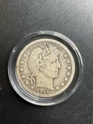 1916 Barber Silver Quarter