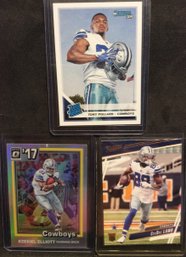 Lot Of 3 Dallas Cowboys Cards - Ezekiel Elliott - CeeDee Lamb - Tony Pollard - M