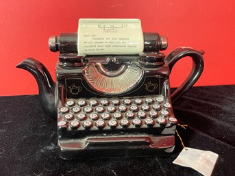 Tony Carter England Typewriter Ceramic Teapot Limited Numbered