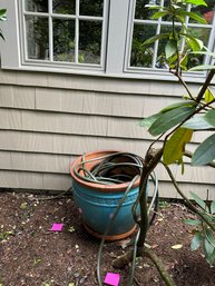 Beautiful Heavy Blue Pottery Planter