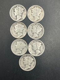 7 Mercury Dimes 1926, 1927, 1928, 1929, 1935, 1936, 1943