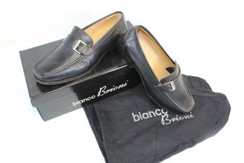 Pair Of Very Lightly Used Black Bianco Brioni Metero Dress Shoes In Box - Size 9.5