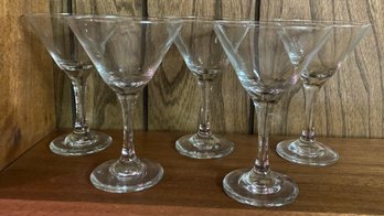 Five Martini Glasses