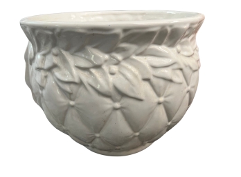 Vintage McCoy 1480 Quilted White Jardiniere Planter