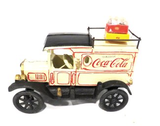 Original 1930s Coca-cola Cast Iron Delivery Truck With Bottles Crates