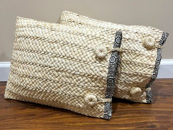 A Pair Of Woven Accent Pillows