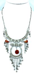 Incredible Alpalca Silver & Preuvian Stone Necklae