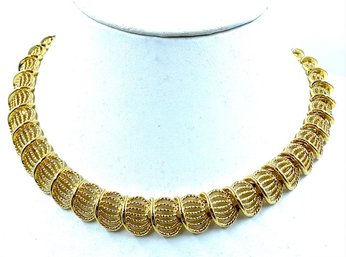 Gorgeous Sculptural Goldtone Adjustable Wreath Necklace