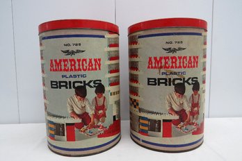 2 Cans Of Vintage No. 725 American Plastic Bricks