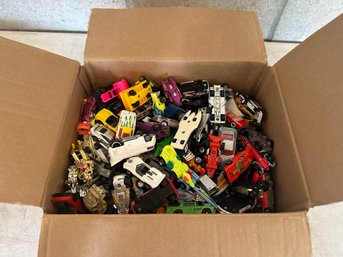 Box Of Hot Wheels And Matchbox Cars