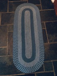 Country Blue Rag Rug Runner And Throw Rug