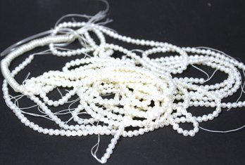 Lot Of Multi Strand Genuine Cultured Pearls (as/is Mess)