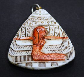 1920s Czech. Glass Pendant Egyptian Revival