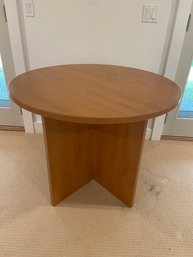 Round Modern Faux Wood Table 36x29