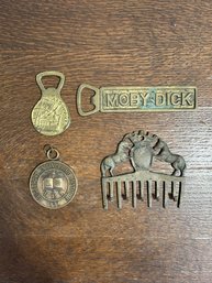 Vintage Lot Of Bottle Openers Featuring Moby Dick, Bridgeport Pendant And Key Holder