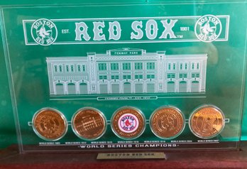 24kt Gold Overlay Red Sox Medallions