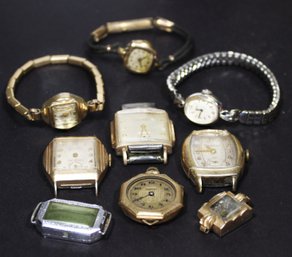 Lot: 9 Vintage Gold Filled As/is Ladies And Gent's Wristwatches