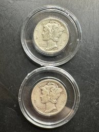 2 Mercury Dimes 1942, 1942-S