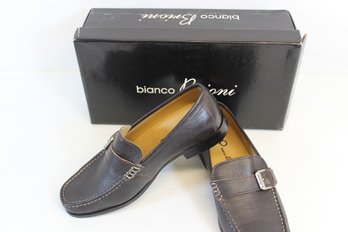 Pair Of Lightly Used Brown Bianco Brioni Metero Dress Shoes In Box - Size 9.5