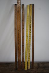 Vintage Lot Of Collectible Wood Yard Sticks