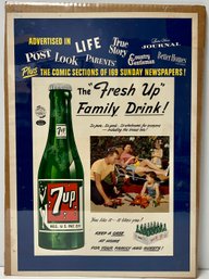 Vintage Advertising Poster Page - 7 UP The Fresh Up Family Drink - Soda Pop - 13.25 X 18.5