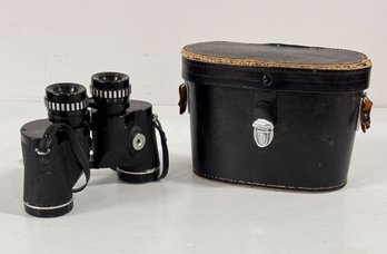 Vintage Selsi Luminous 7 X 35 Binoculars With Wide Angle 11' In Magnesium Body And Felt - Lined Hard Case