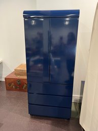 High Gloss Midnight Blue Lacquered Wardrobe