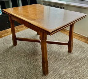 Antique Arts & Crafts Maple Wood Expansion Dining Table (Matches Chairs & Hutch)