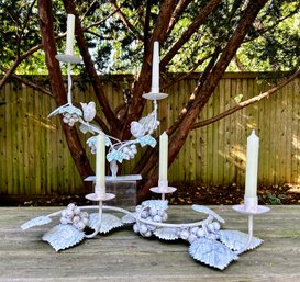 Painted Metal Candle Holders