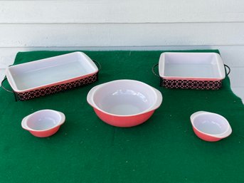 5 Piece Pink Pyrex Lot