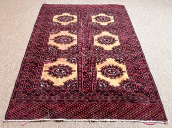 A Vintage Hand Knotted And Dyed Hamadan Carpet.