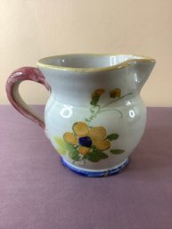 Floral Painted Pitcher Made In Italy