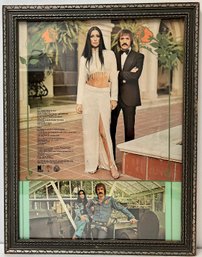 Vintage 1972 Framed - Sonny & Cher Fan Piece - Album Cover All I Ever Need Is You - 13.5 X 17.5