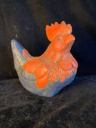 Painted Rooster Sculpture