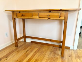 Pine Console Table With Two Drawers - The Bucks County Collection By Stephen Von Hohen
